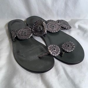Jack Rogers pewter sandals